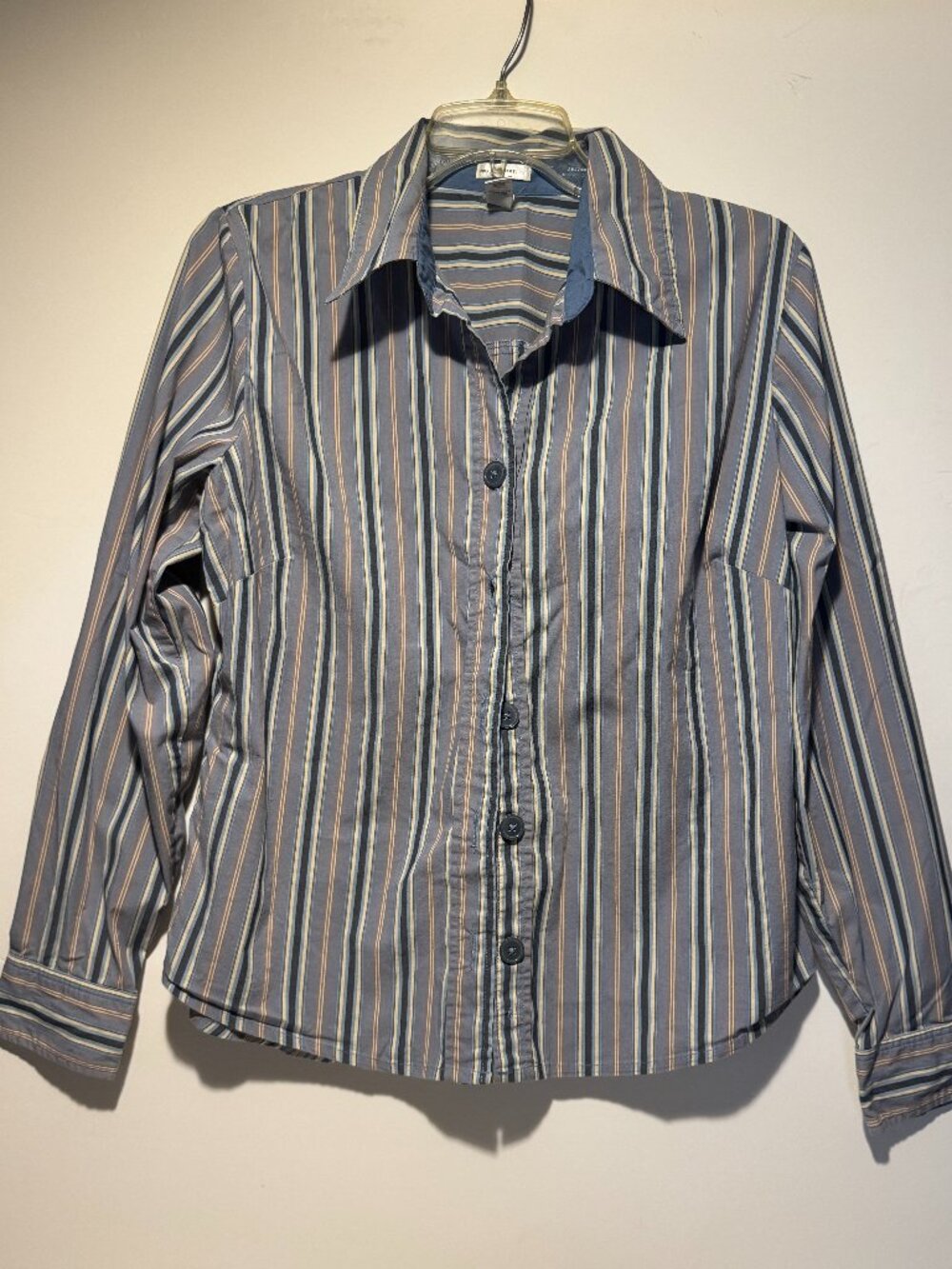 Old Navy Striped Shirt Easy Fit Stretch Striped Y2K Large